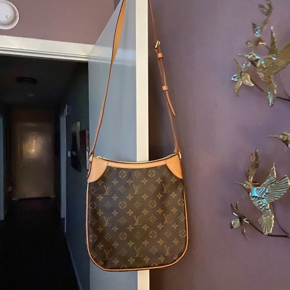 Louis Vuitton Brown and Tan Monagram Odeon Messenger Bag
